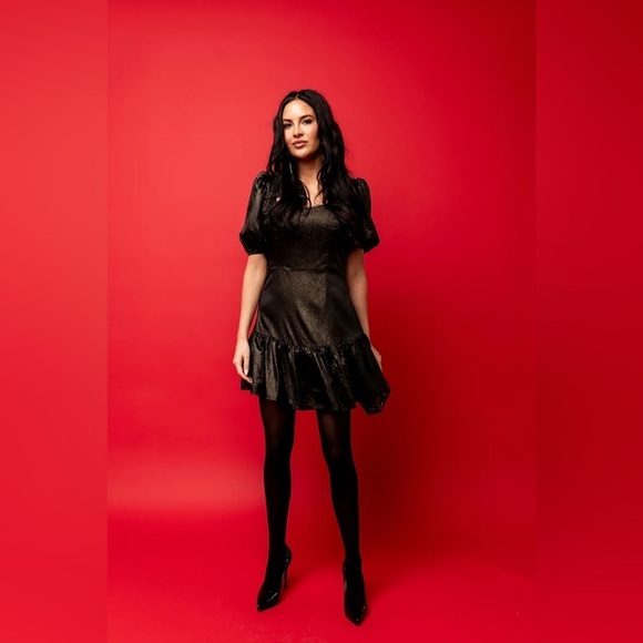 Rachel Parcell Puff Sleeve Ruffle Mini Dress - Picture 3 of 6